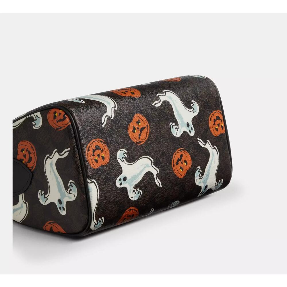 Coach Rowan Satchel Bag In Signature Canvas With Halloween Print NWT Walnut 2025 - Picture 6 of 16